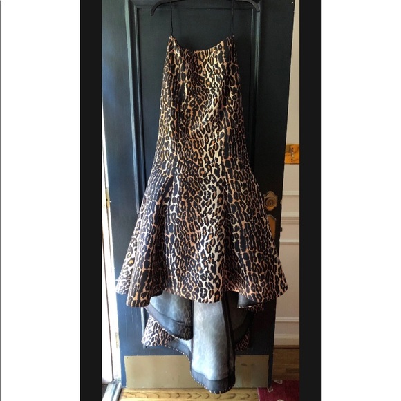 Sherri Hill Two Piece Chetah Print Prom Dress Size 0 - Picture 7 of 12